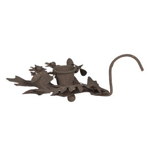 Candlestick 13x9x3 cm braune Eisenblätter Kerzenständer