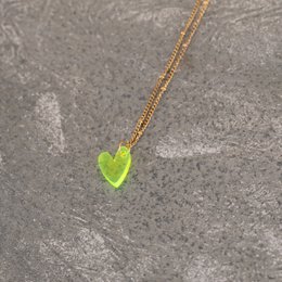 Halskette Lume Charms | Herz Neongelbgold