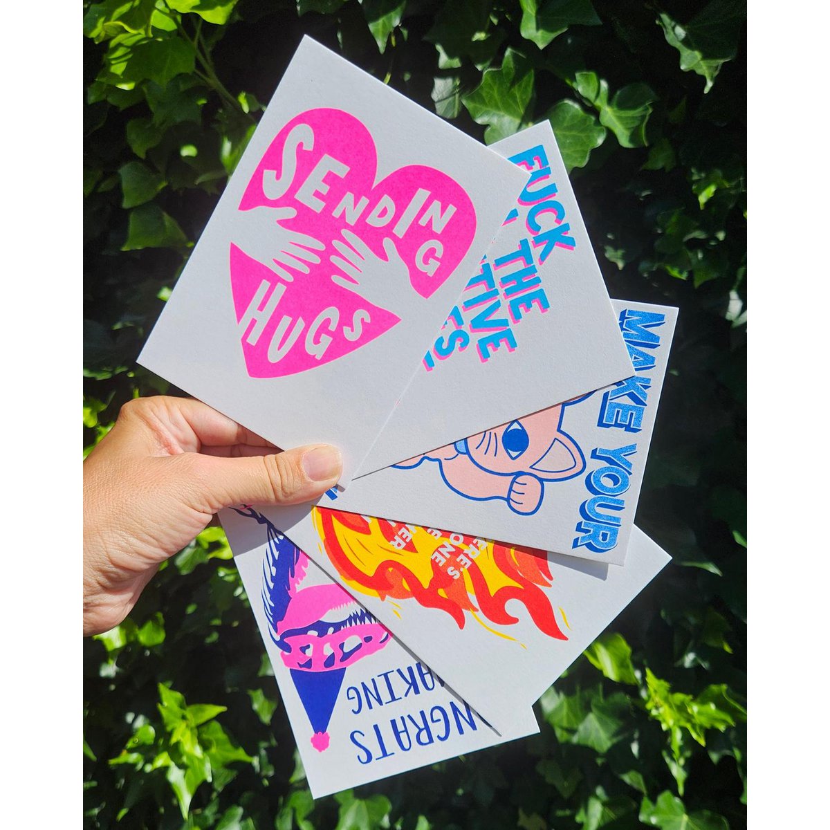 Riso print There's no one I rather burn in hell with