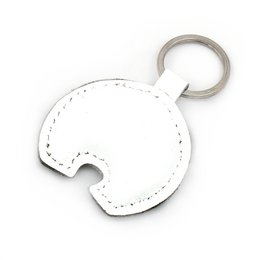 Ijsbeer handgemaakte lederen sleutelhanger