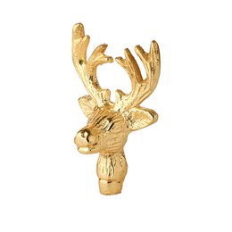 EDZARD set of 3 candle pins elk candle sticks, gold-colored nickel-plated aluminum, height 6 cm