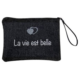 Beutel L, „Life is beautiful“ anjou schwarz