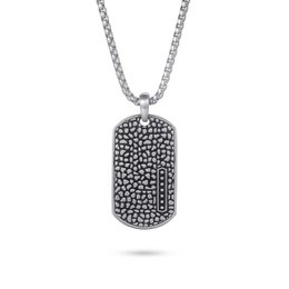 Collier TEXTURANT Silver Dog Tag