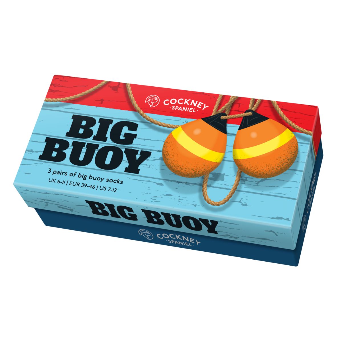 Herresokker Big Buoy Multipack 3 par 39-46 Gaveæske Gavepakke
