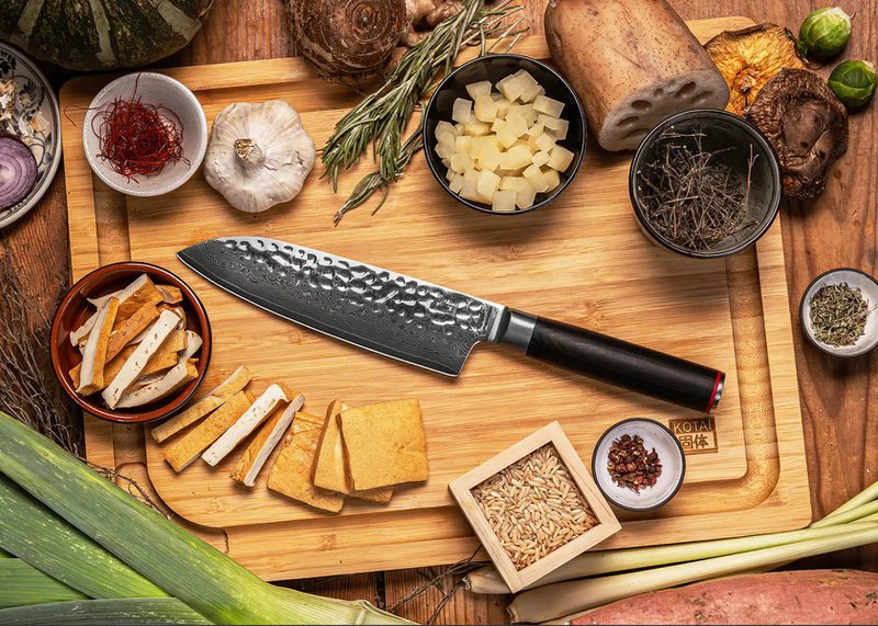 Navaja Multiusos Santoku Damasco - Hoja de 180 mm