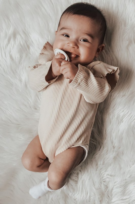 Ravies - Ruffle Romper - Beige
