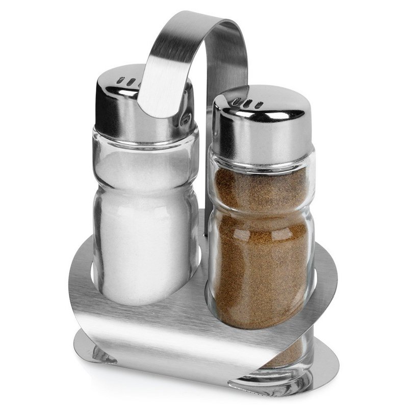 Salt and Pepper Shakers with Stand 3 pcs