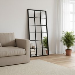 Large Standing Mirror 80x180 cm Frame Black Steel - Mirror Large