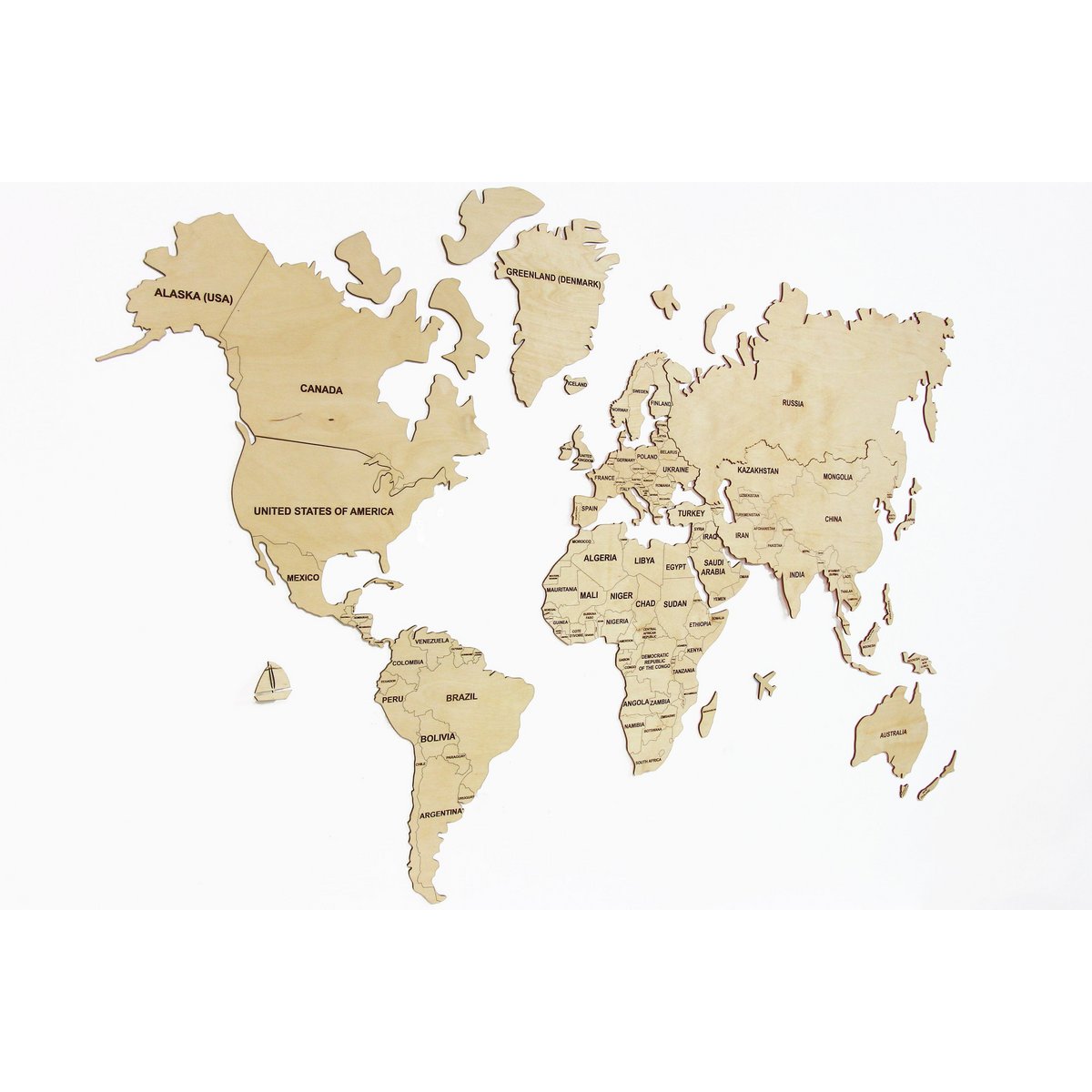 Mappa del mondo in legno, mappa del mondo in legno