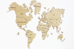 Mappa del mondo in legno, mappa del mondo in legno