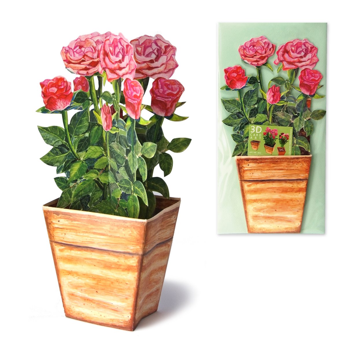 Carte rose florale 3D
