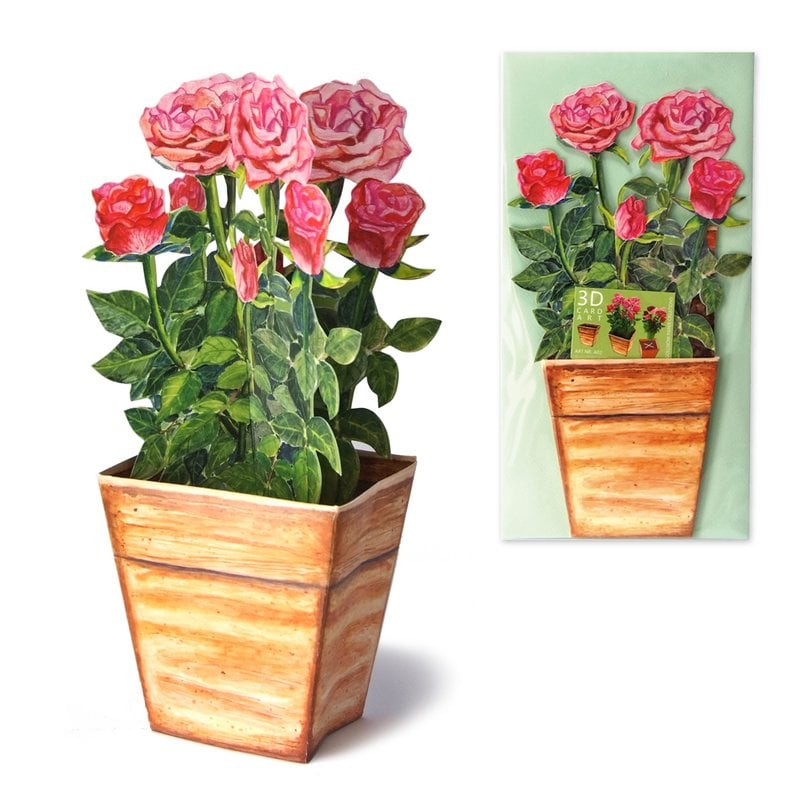 Carte rose florale 3D