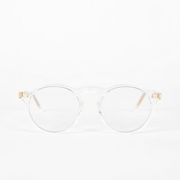 Transparent acetate frame eyeglasses with invisible color and blue light blocking technology.