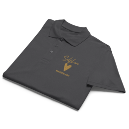 Polo de piqué Self Love Premium con bordado Old Gold