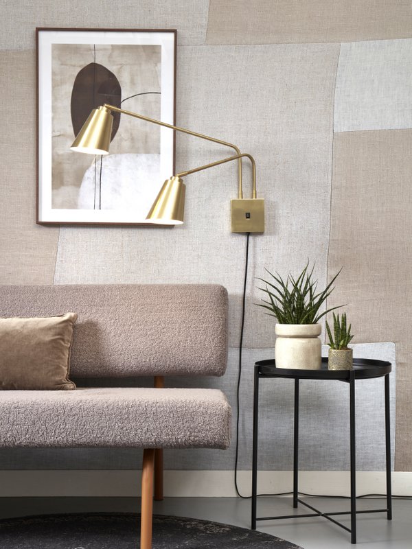 Wandlamp Bremen 2-kap, goud