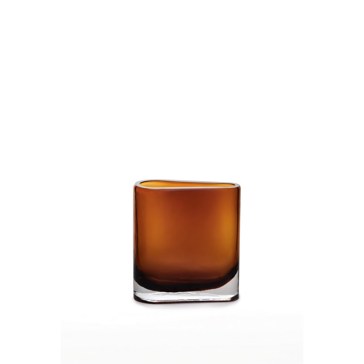 glass vase assymetric squircle  shape tube,series: BADEN