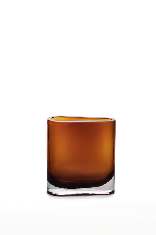 glass vase assymetric squircle  shape tube,series: BADEN