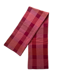 Ruth Red Jacquard Throw – Blødt børstet bomuld