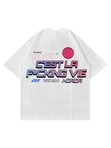 T-Shirt Bianca 220gr Oversize Cotone Made in Italy - La Vie