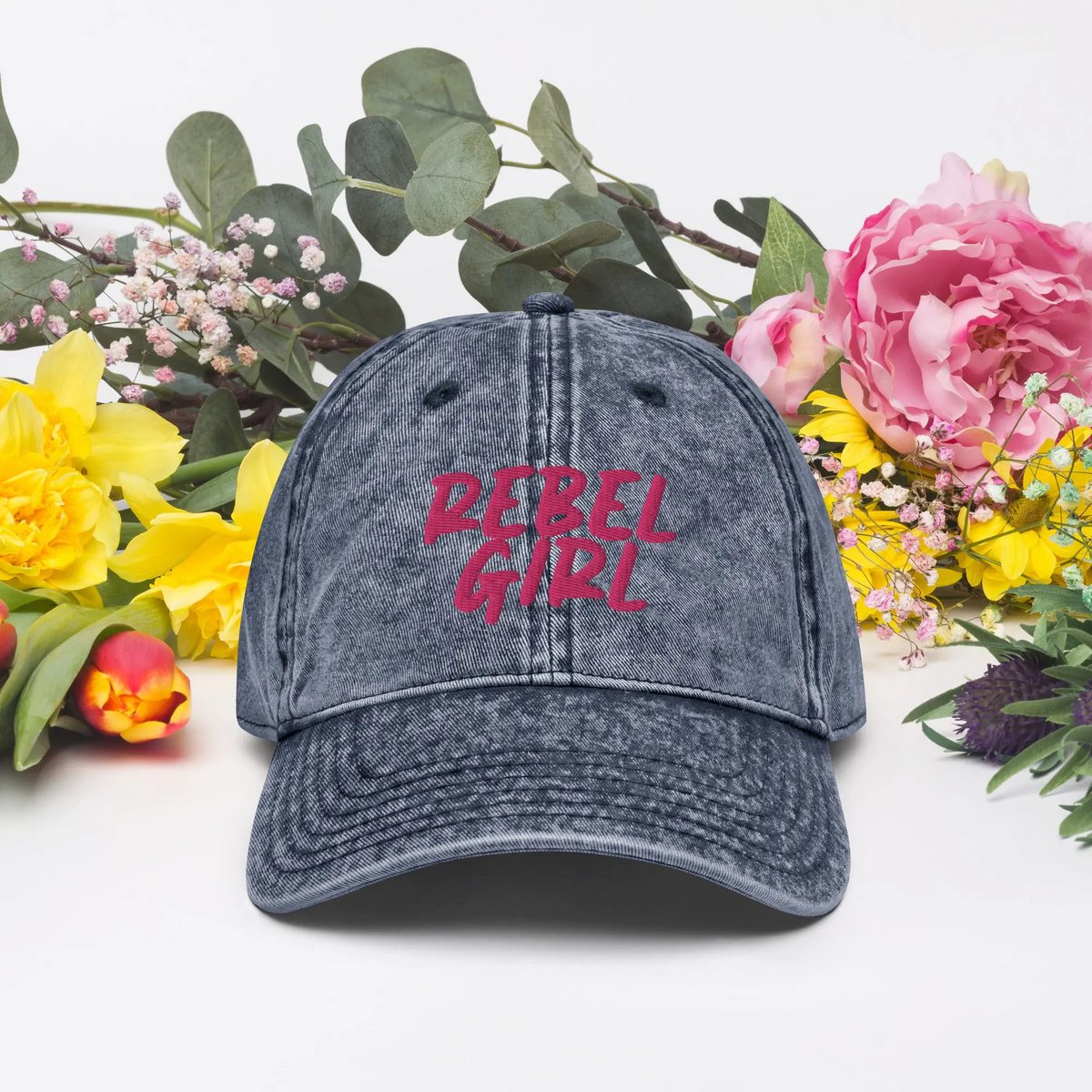 Gorra vintage REBEL GIRL Gorra vintage de sarga de algodón