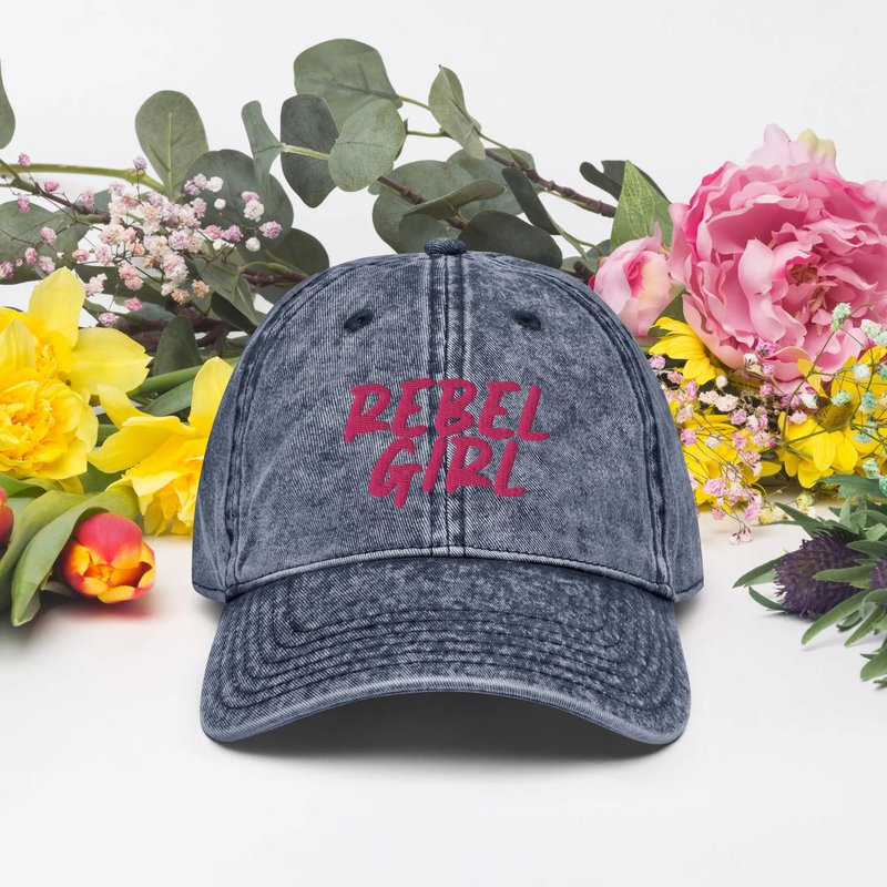 Gorra vintage REBEL GIRL Gorra vintage de sarga de algodón