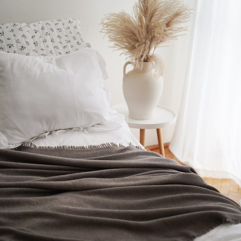 Merino tæppe Premium - taupe