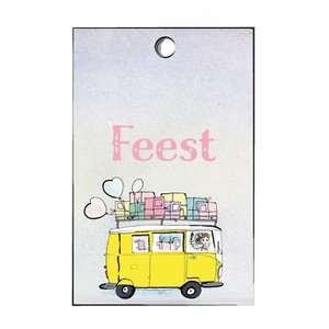 Minikarte Mädchen im gelben Bus