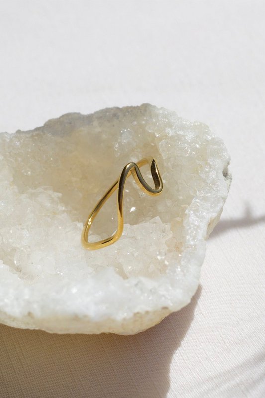 Mykonos - Dainty Ocean Waved Line Stacking Ring