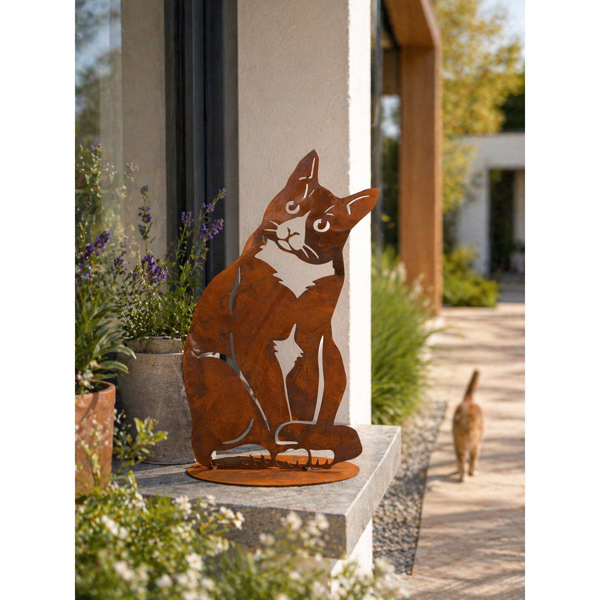 Gato Leonie de acero inoxidable con aspecto de acero Coten