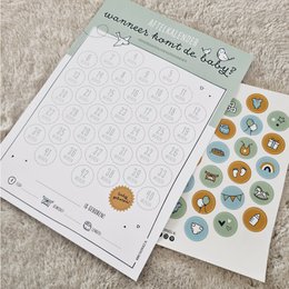 Calendario de cuenta regresiva del embarazo | verde | pegatinas incluidas