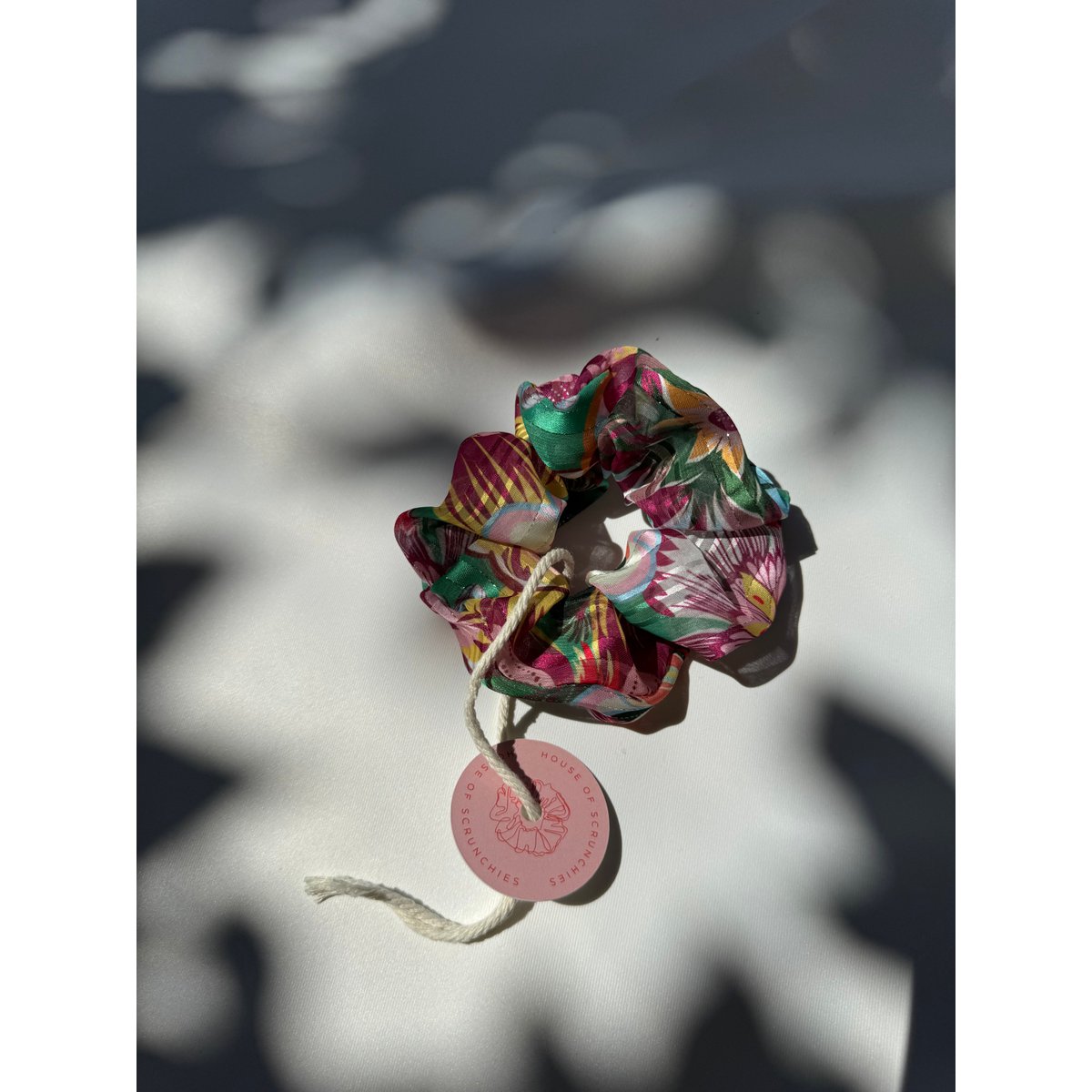 Scrunchie - Bunte Chiffon Blumen - Recycelt