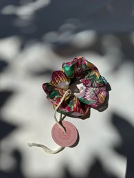 Scrunchie - Bunte Chiffon Blumen - Recycelt