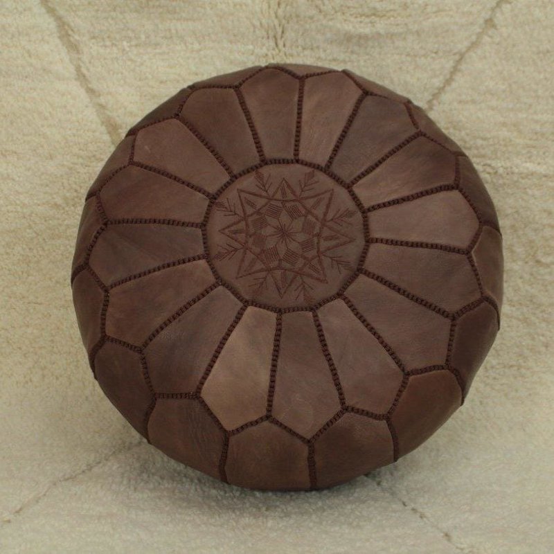 Dark Brown Moroccan Pouf