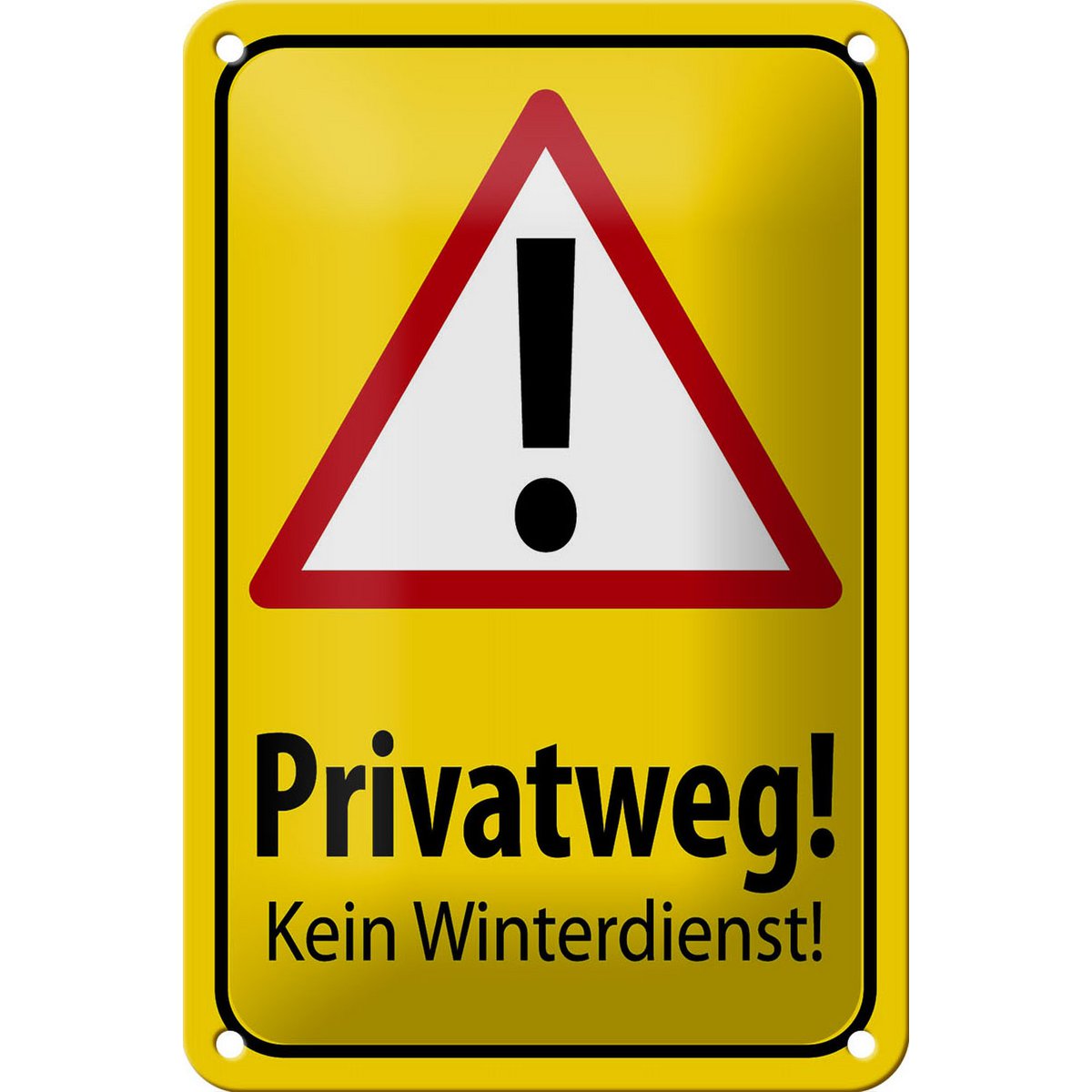 Tin sign note 18x12cm private road no winter service decoration