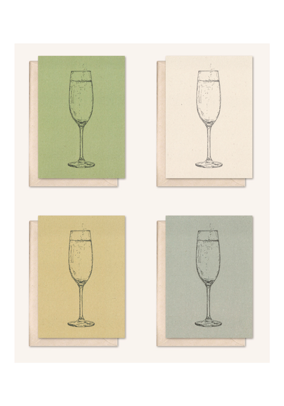 Bæredygtigt kort + kuvert | Prosecco | hyldeblomst