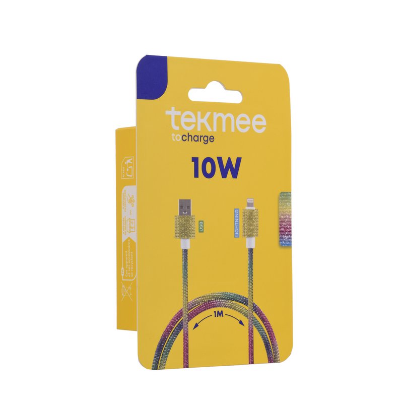 Câble USB à Lightning 1M en Strass Arc-en-Ciel - 10W