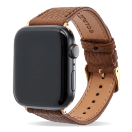 Apple Watch-rem nappa brun (adapter guld)