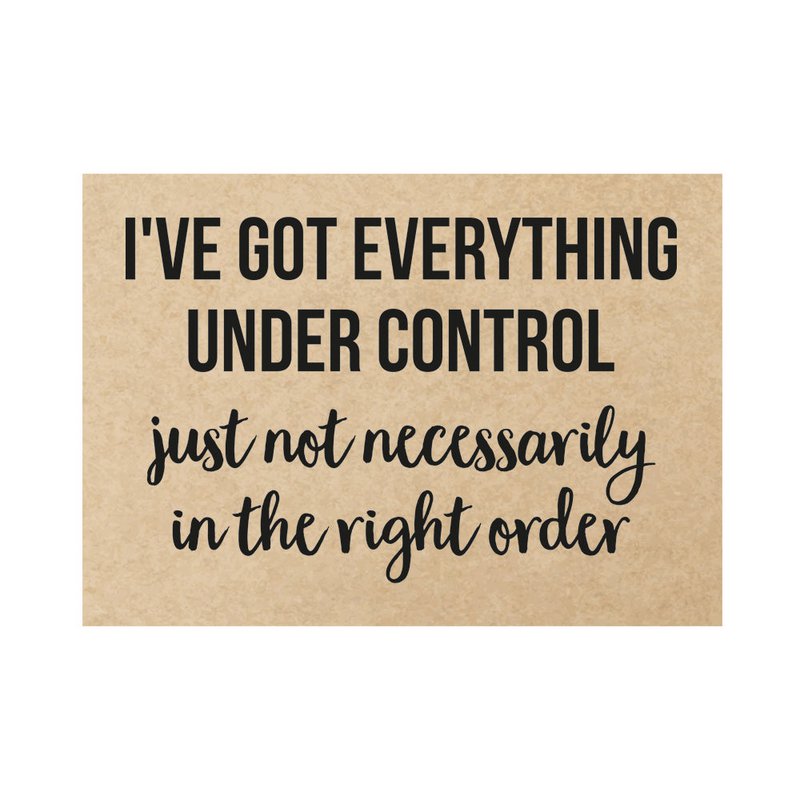 Card - I've got everything under control just not necessarily in the right order