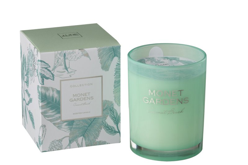J -Line scented candle Gardens - Glass - Blue - Large - 70U