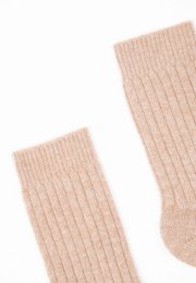 UNI 12 Calza in costa tradizionale a 4 fili di cashmere cammello