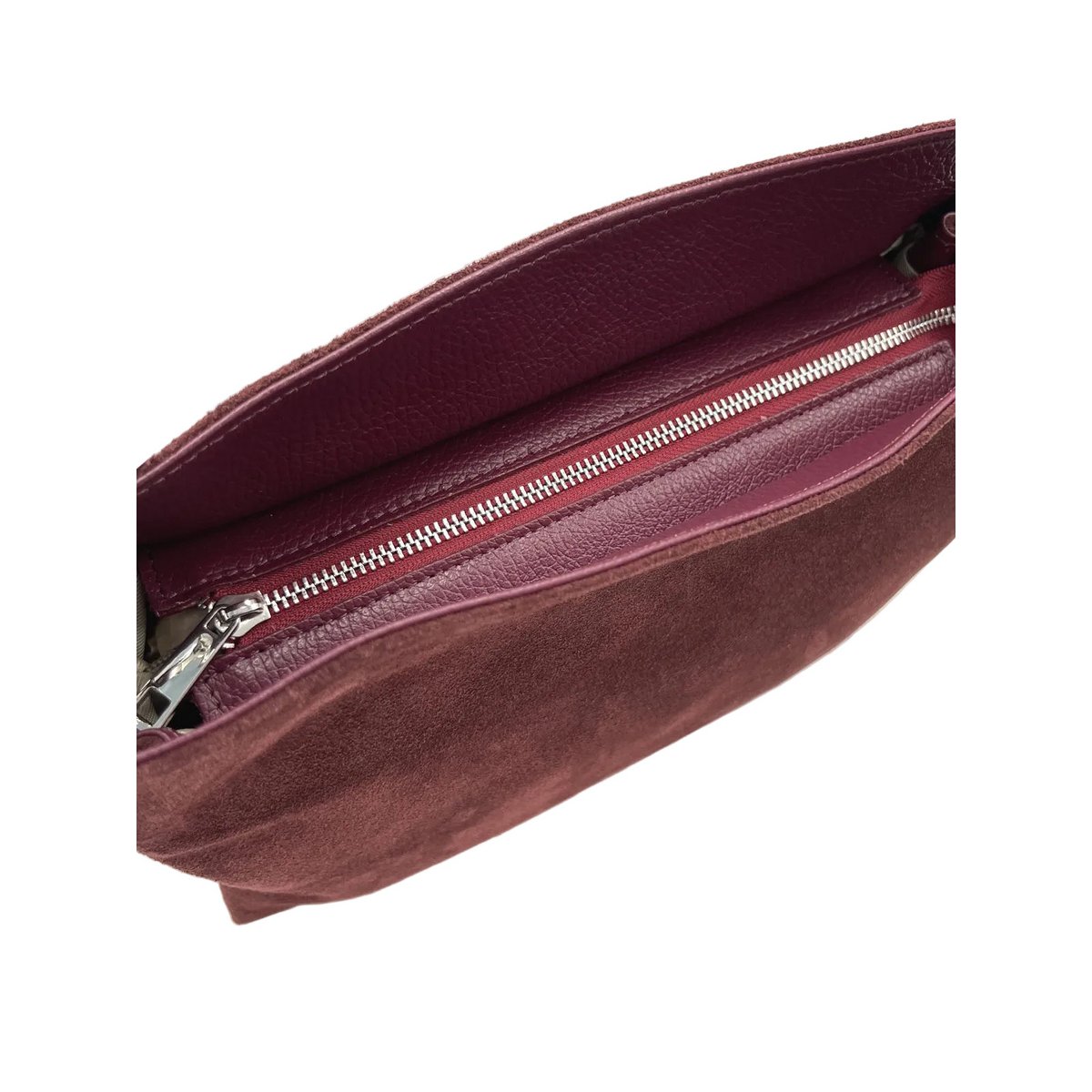 Bolso Bandolera de Ante y Piel Verdadera, Made in Italy, art. 112756