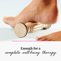 Masseur de pieds Outil de massage pour pieds Rouleau en bois 20 x 5 cm