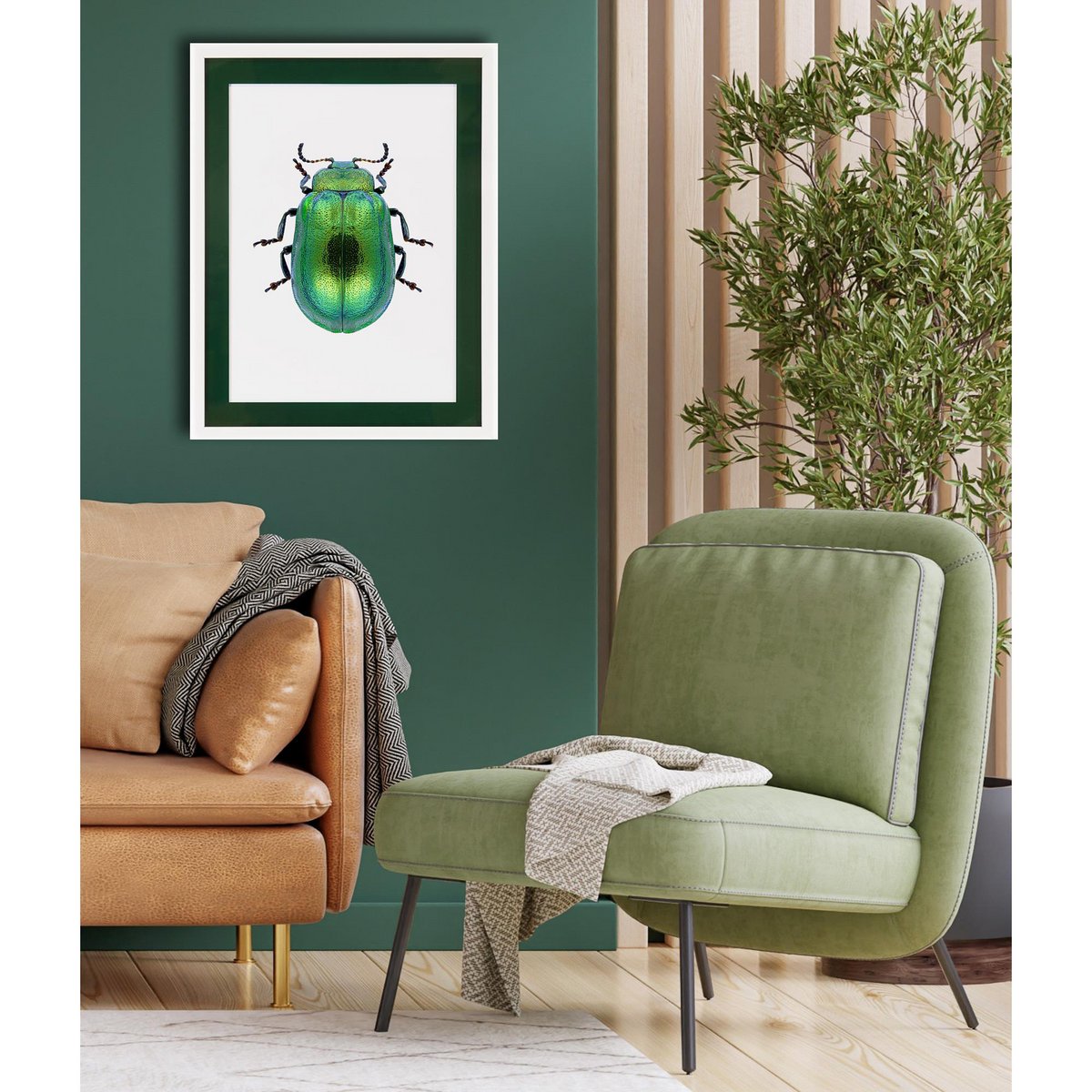 Frame picture with acrylic passepartout - Pop Beetle