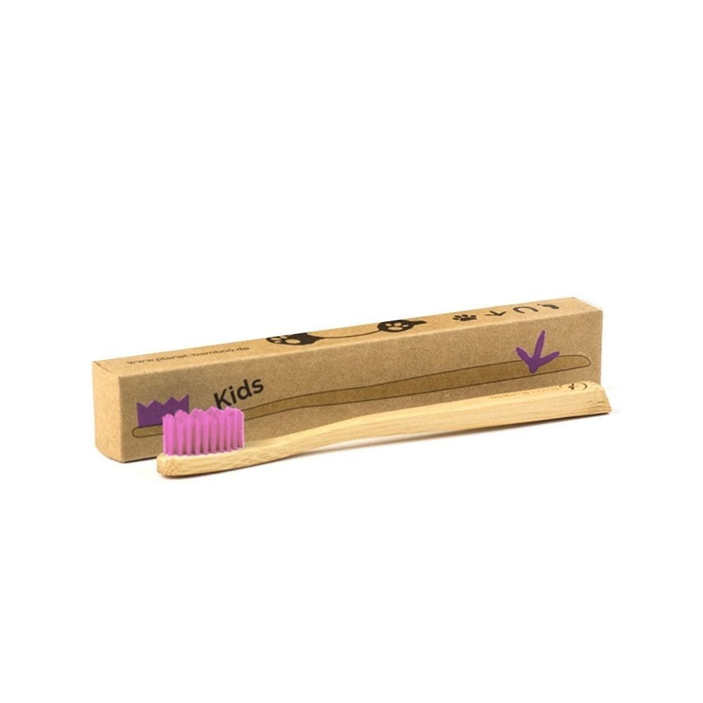 Cepillos de dientes de bambú - mediano - rosa - para niños