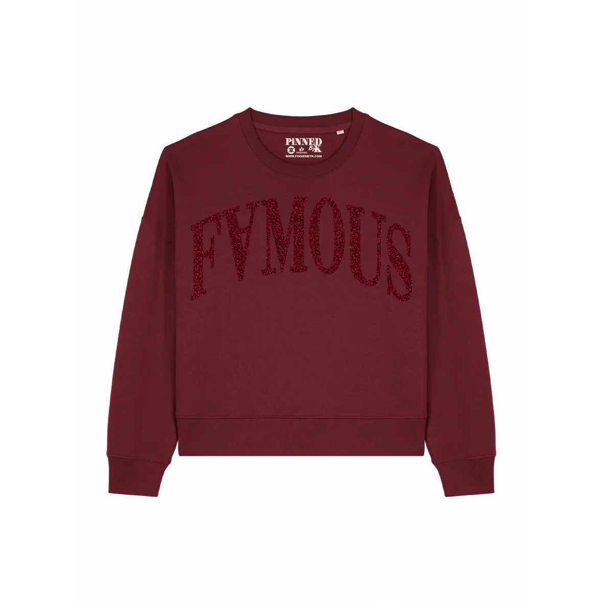Boxy Sweater Famous Burgundy Glitter Copy 1