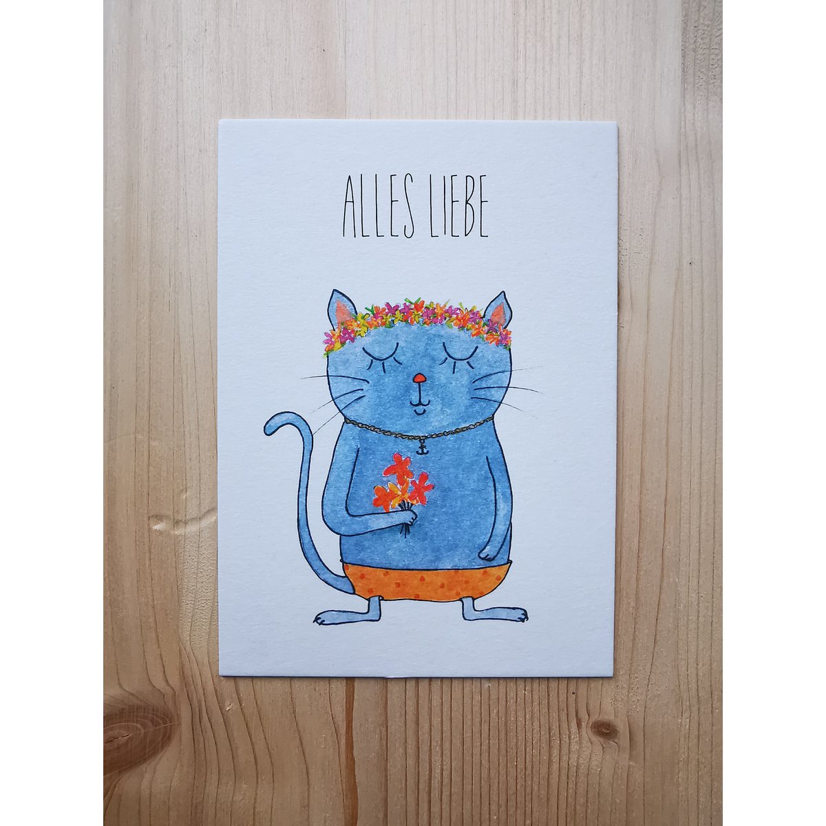 Postcard cat - all the best
