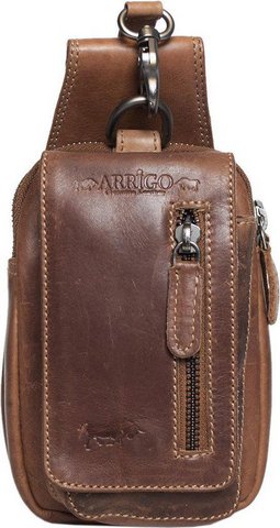 Riem tasje cognac leer leren heuptas lederen fanny pack festival