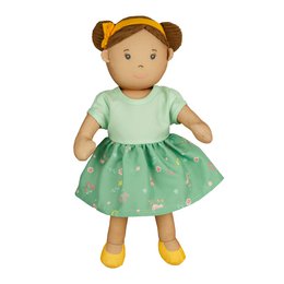 Stof Doll '' Livi '' med kjole til at sætte på og tage af, 32 cm