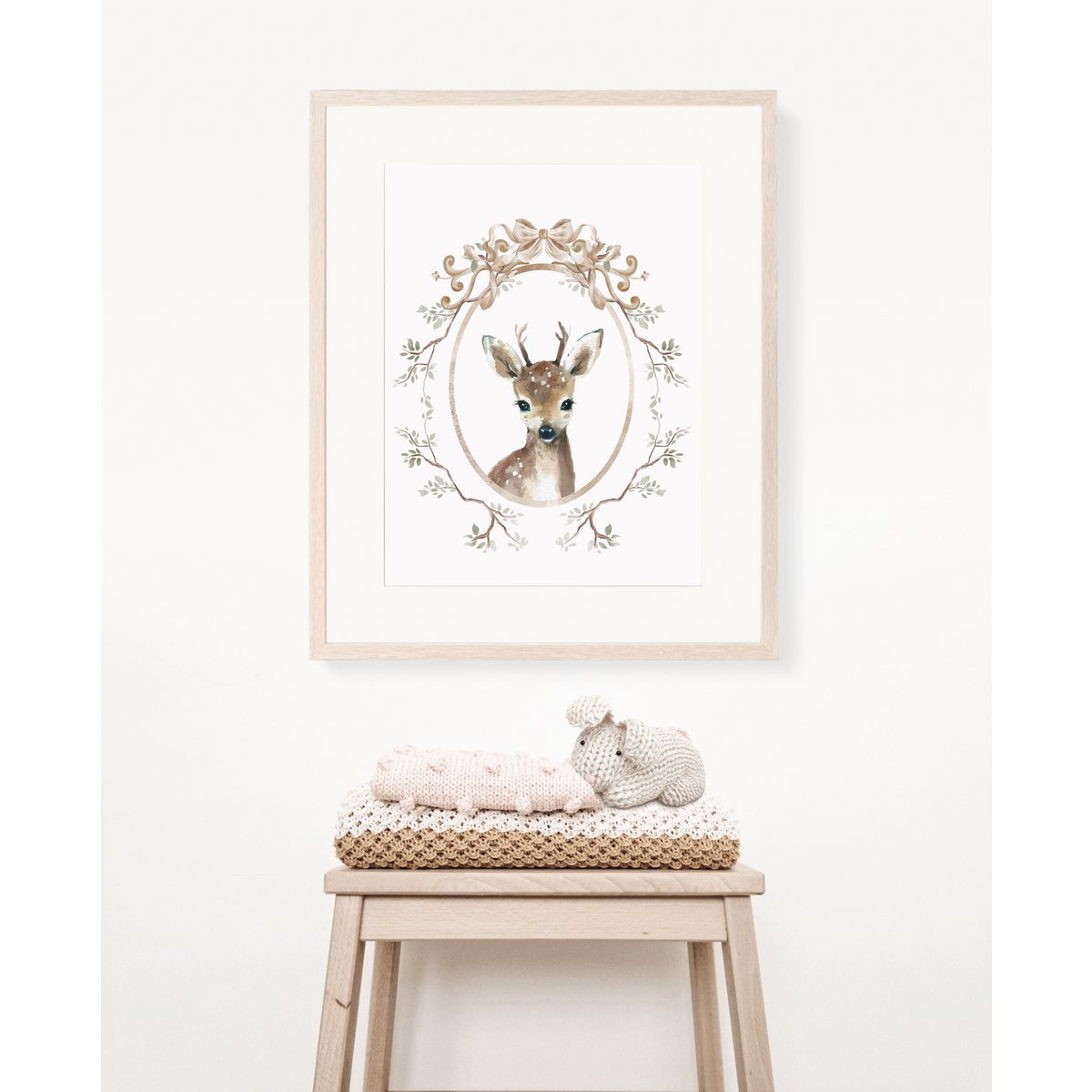 Vintage-Stil Hirsch Poster, Hirsch Poster, Hirsch Druck, süßes Hirsch Poster, Mädchenzimmer Poster, süßer Hirsch Druck, Mädchen Kinderzimmer Kunstdruck, Mädchenzimmer