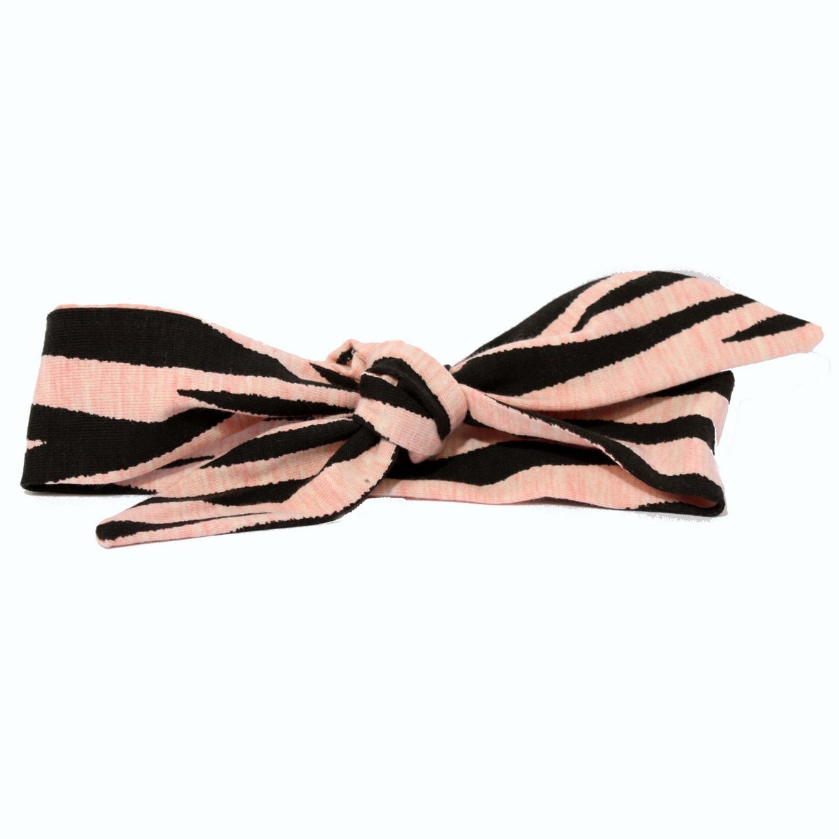 Baby Haarband geknotet Zebra schwarz / Lachs OK 4033